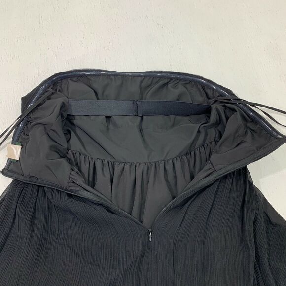J. Crew Dress Womens 4 Black Emily Silk Back Zip Strapless Pleat Lined Chiffon - Picture 6 of 13